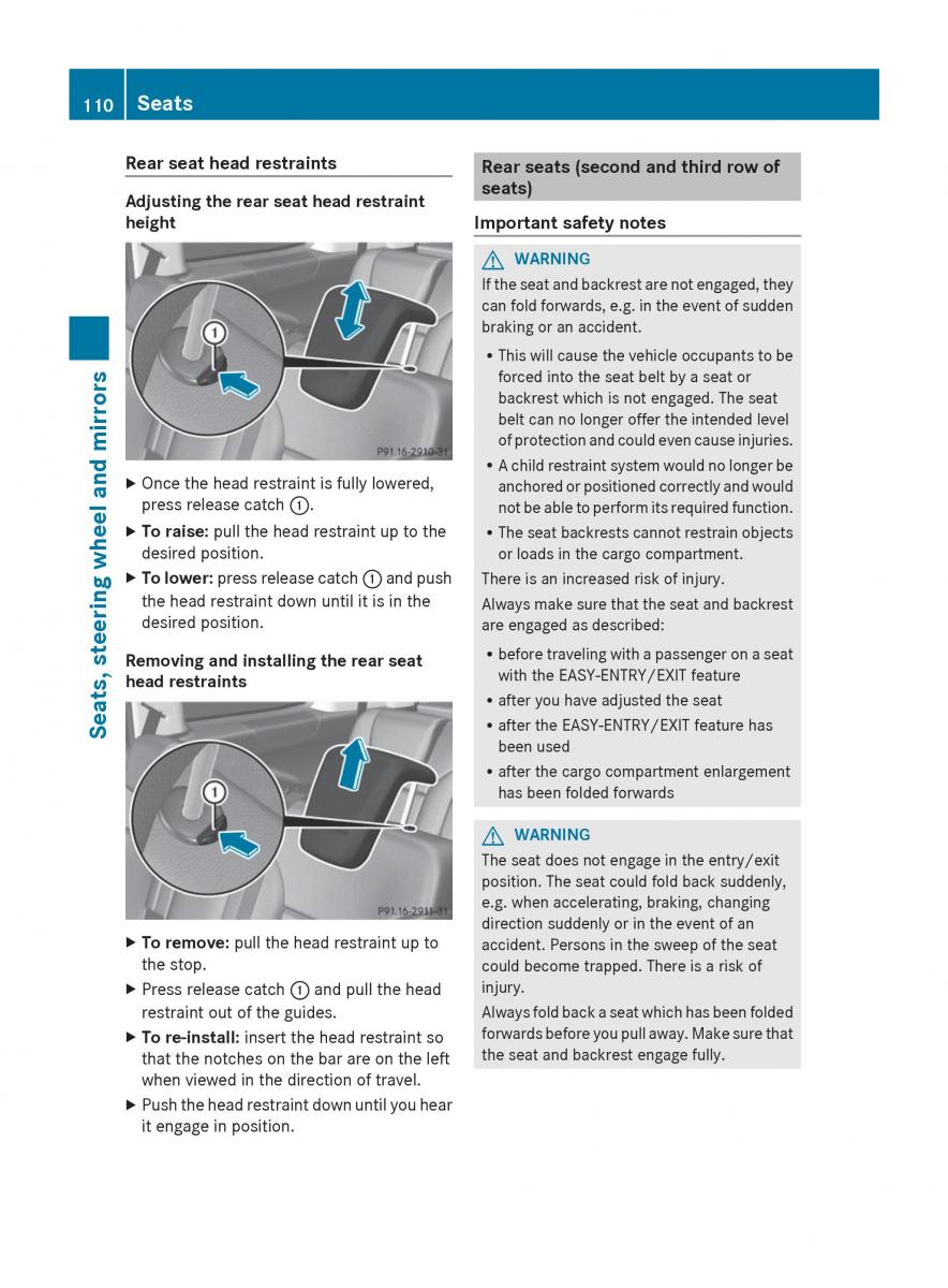 Mercedes Benz GL Class X166 owners manual / page 112