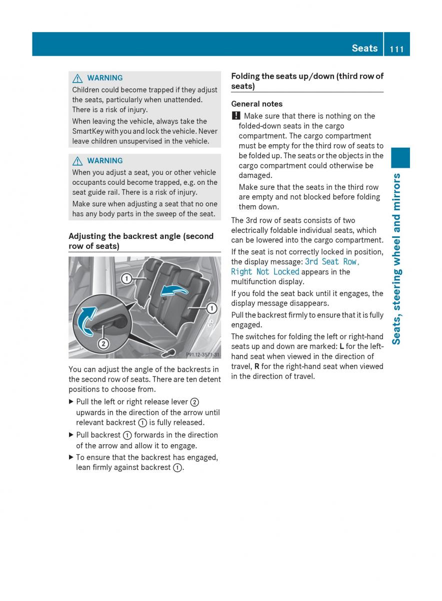 Mercedes Benz GL Class X166 owners manual / page 113