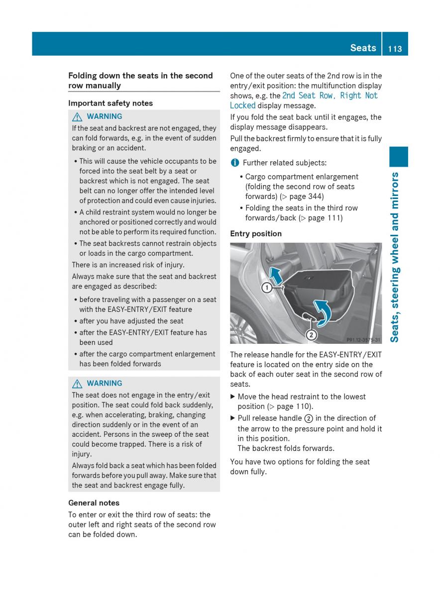 Mercedes Benz GL Class X166 owners manual / page 115