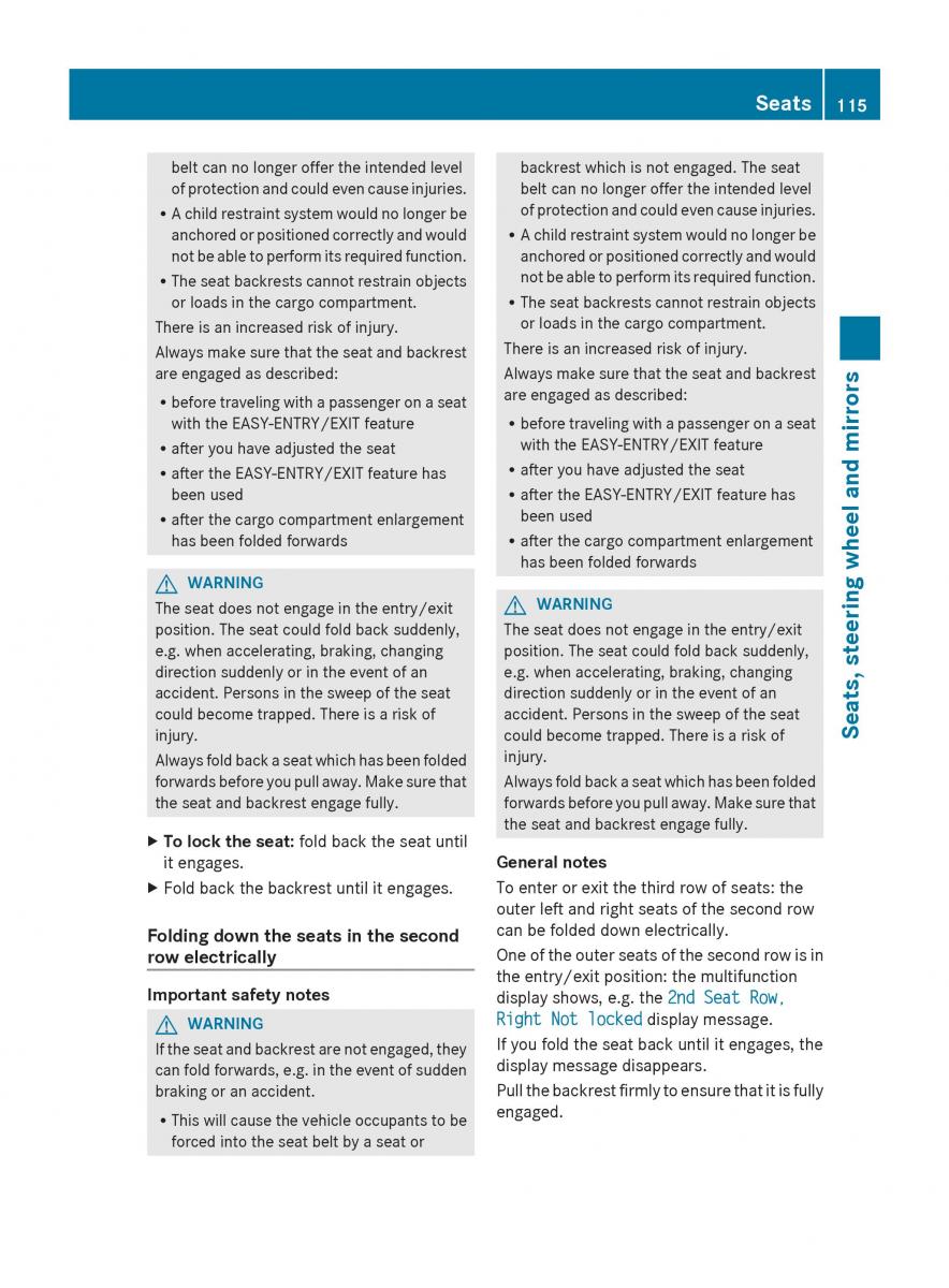 Mercedes Benz GL Class X166 owners manual / page 117