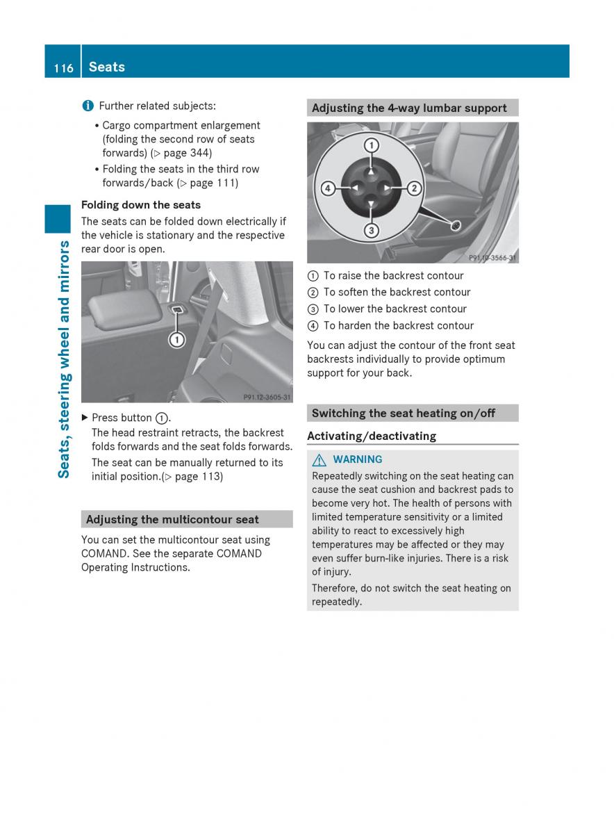 Mercedes Benz GL Class X166 owners manual / page 118