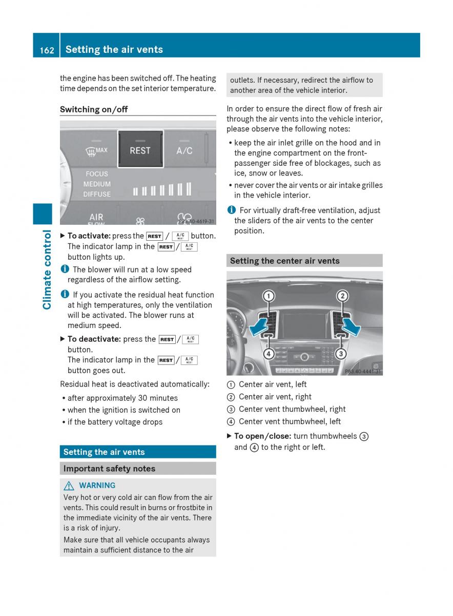 Mercedes Benz GL Class X166 owners manual / page 164