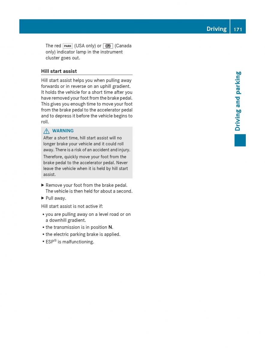 Mercedes Benz GL Class X166 owners manual / page 173