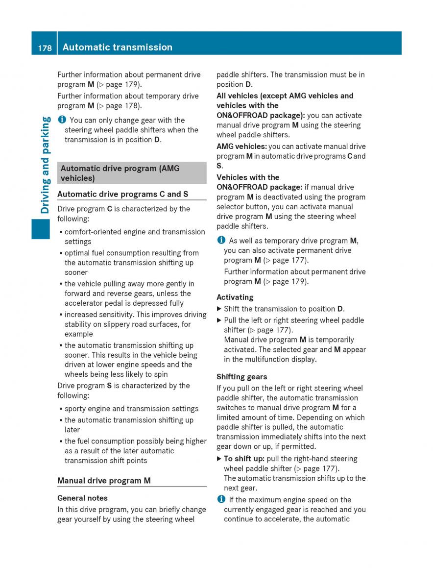 Mercedes Benz GL Class X166 owners manual / page 180