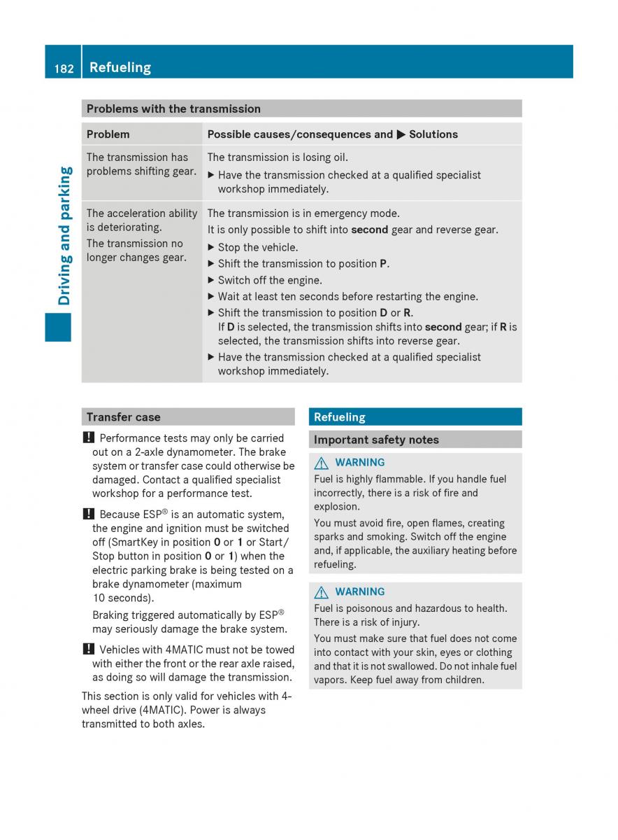 Mercedes Benz GL Class X166 owners manual / page 184