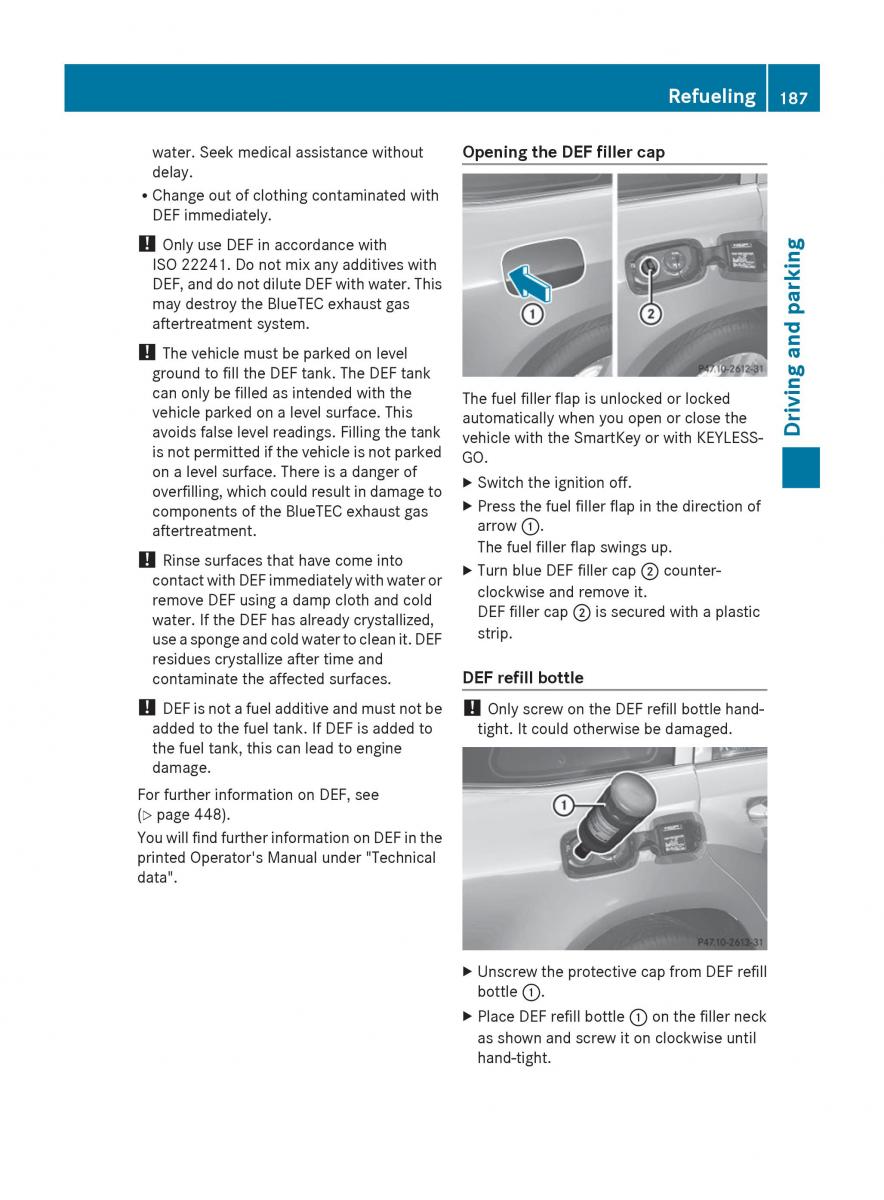 Mercedes Benz GL Class X166 owners manual / page 189