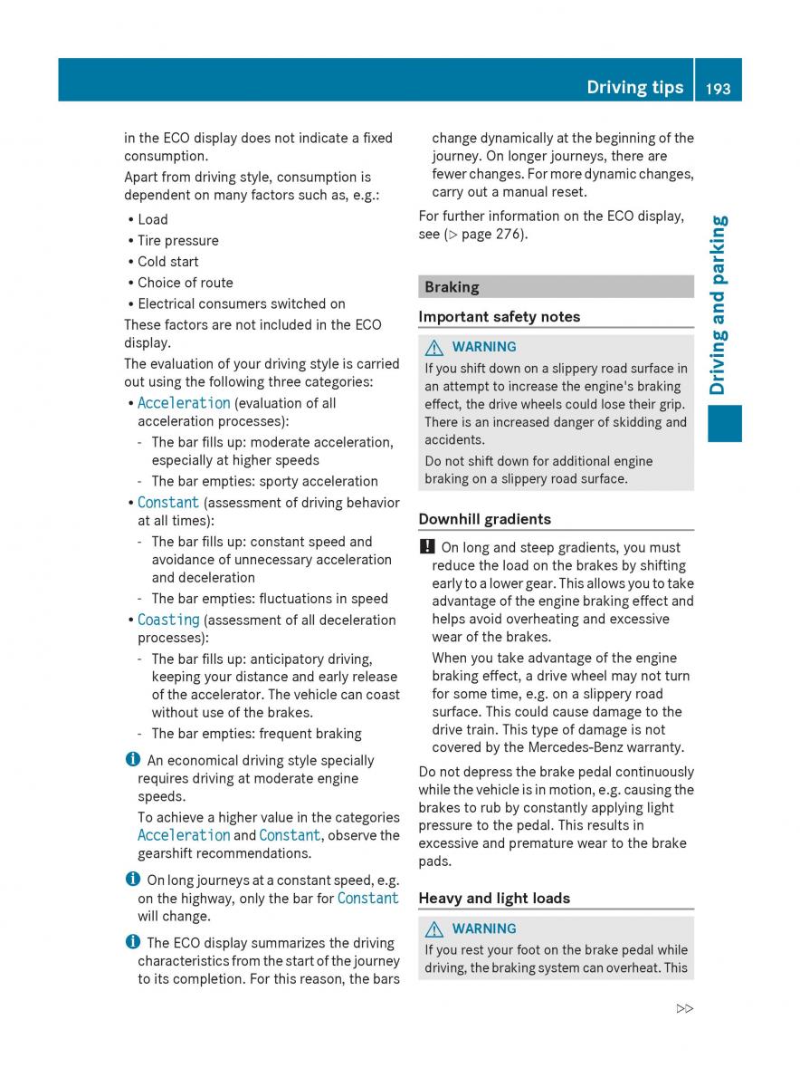 Mercedes Benz GL Class X166 owners manual / page 195