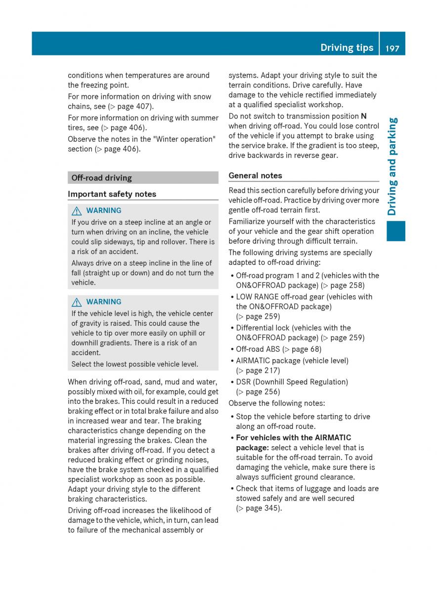 Mercedes Benz GL Class X166 owners manual / page 199