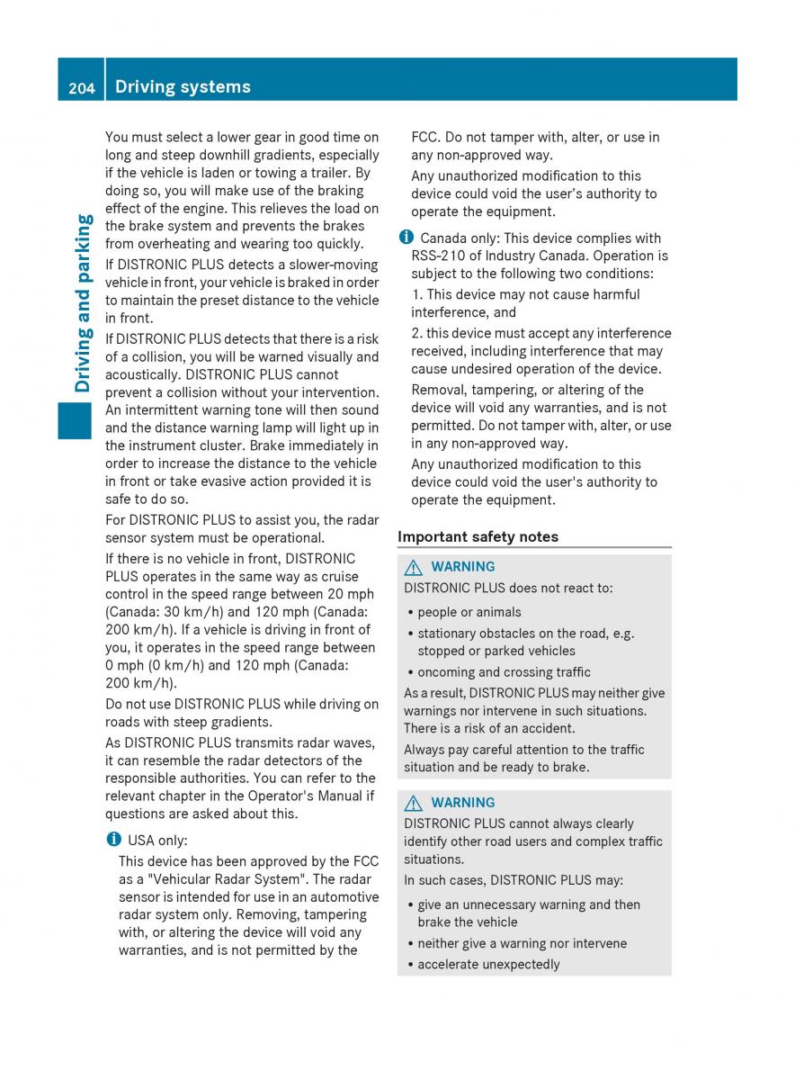 Mercedes Benz GL Class X166 owners manual / page 206