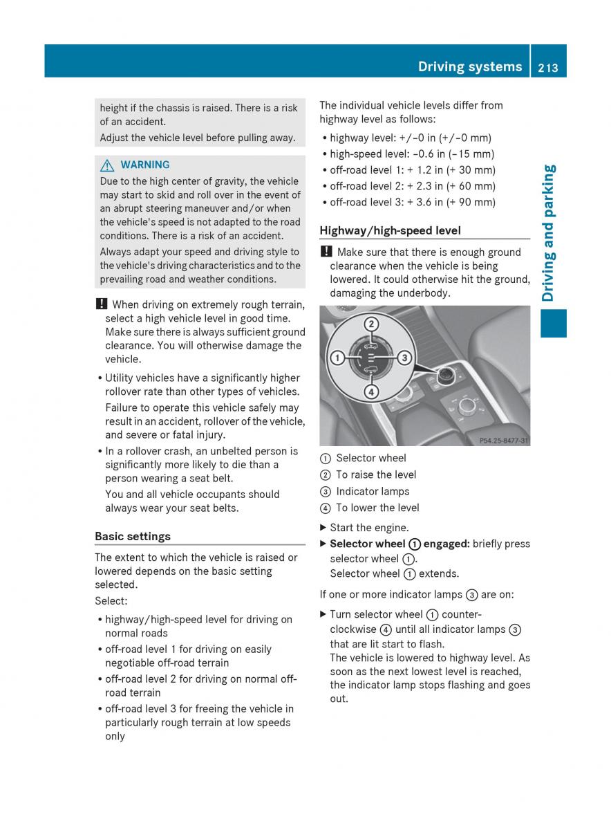 Mercedes Benz GL Class X166 owners manual / page 215