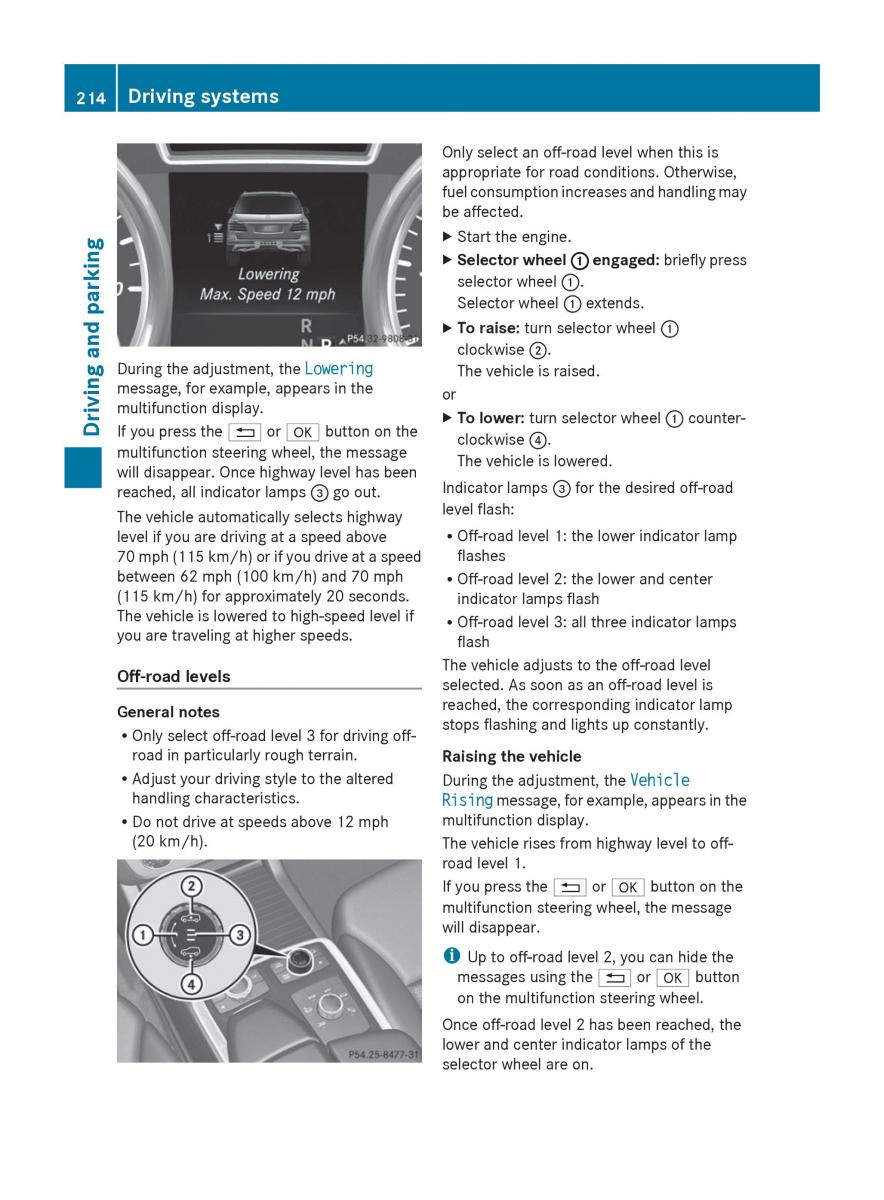 Mercedes Benz GL Class X166 owners manual / page 216