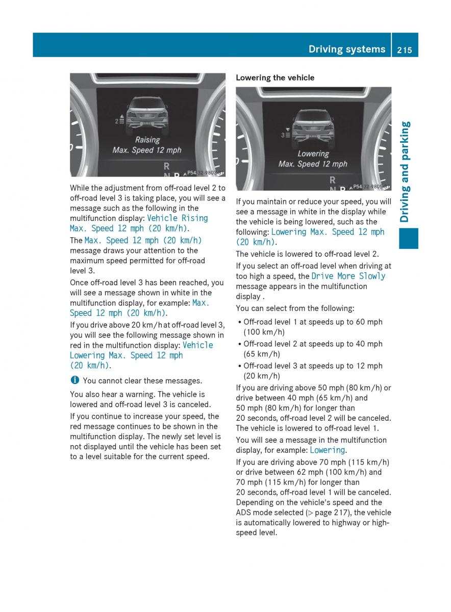 Mercedes Benz GL Class X166 owners manual / page 217