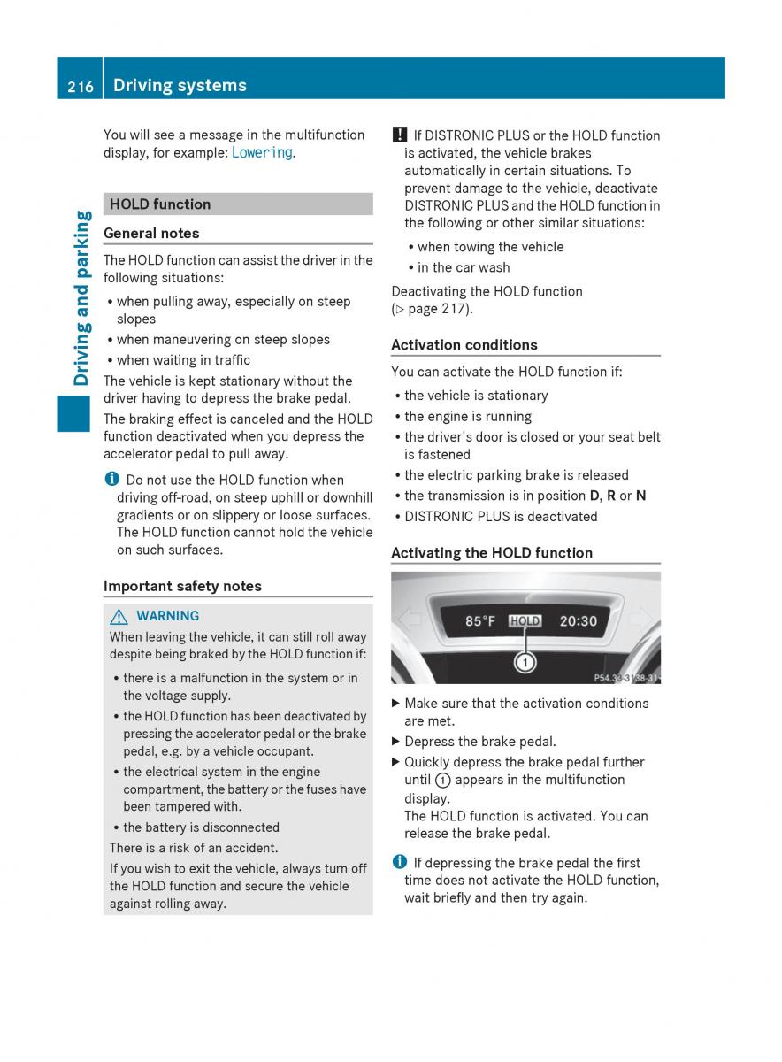 Mercedes Benz GL Class X166 owners manual / page 218