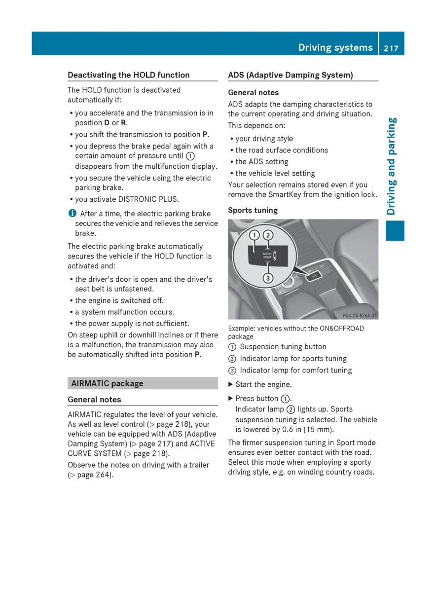 Mercedes Benz GL Class X166 owners manual / page 219