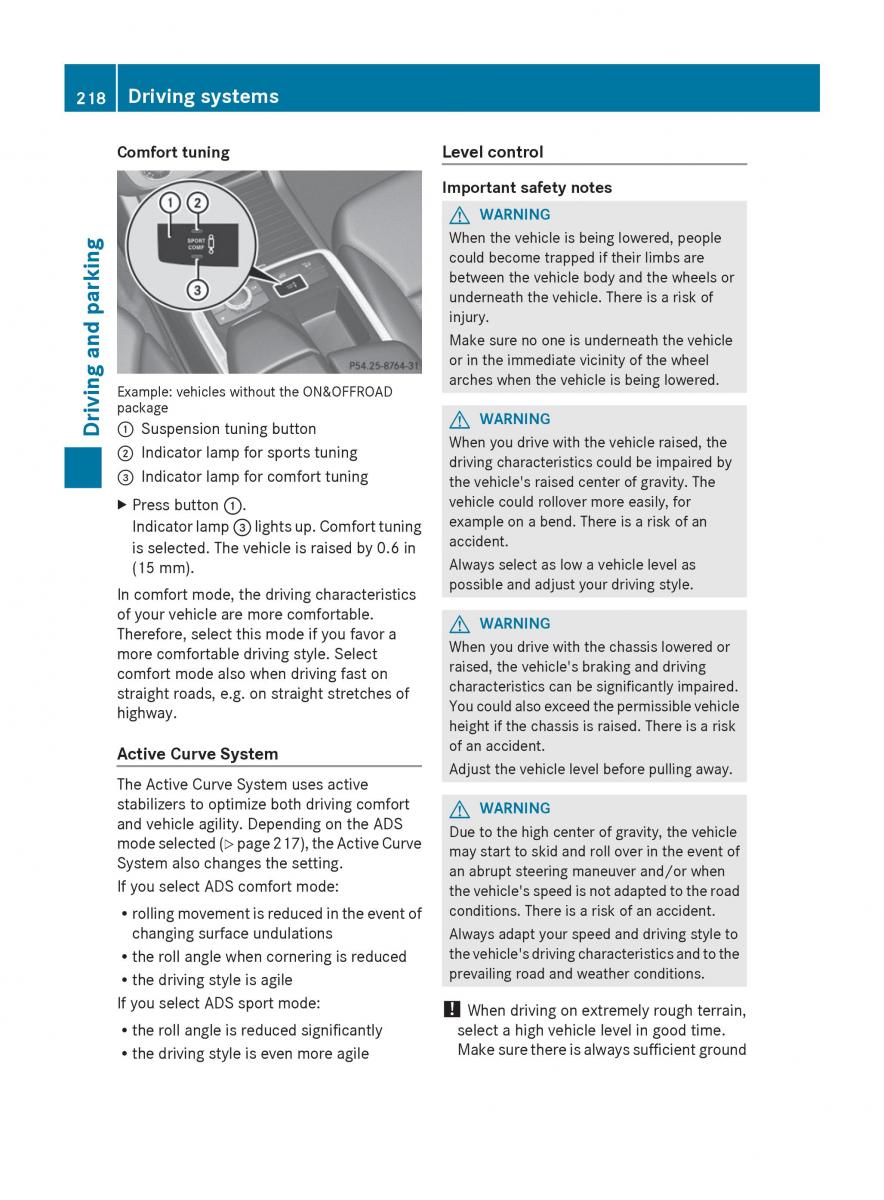 Mercedes Benz GL Class X166 owners manual / page 220