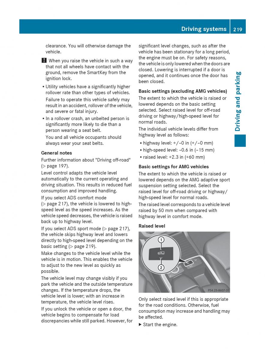 Mercedes Benz GL Class X166 owners manual / page 221