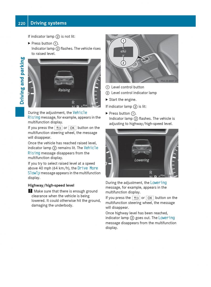 Mercedes Benz GL Class X166 owners manual / page 222