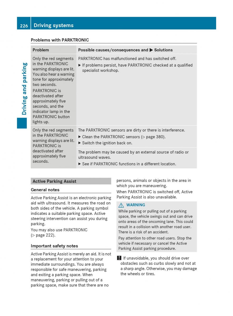 Mercedes Benz GL Class X166 owners manual / page 228