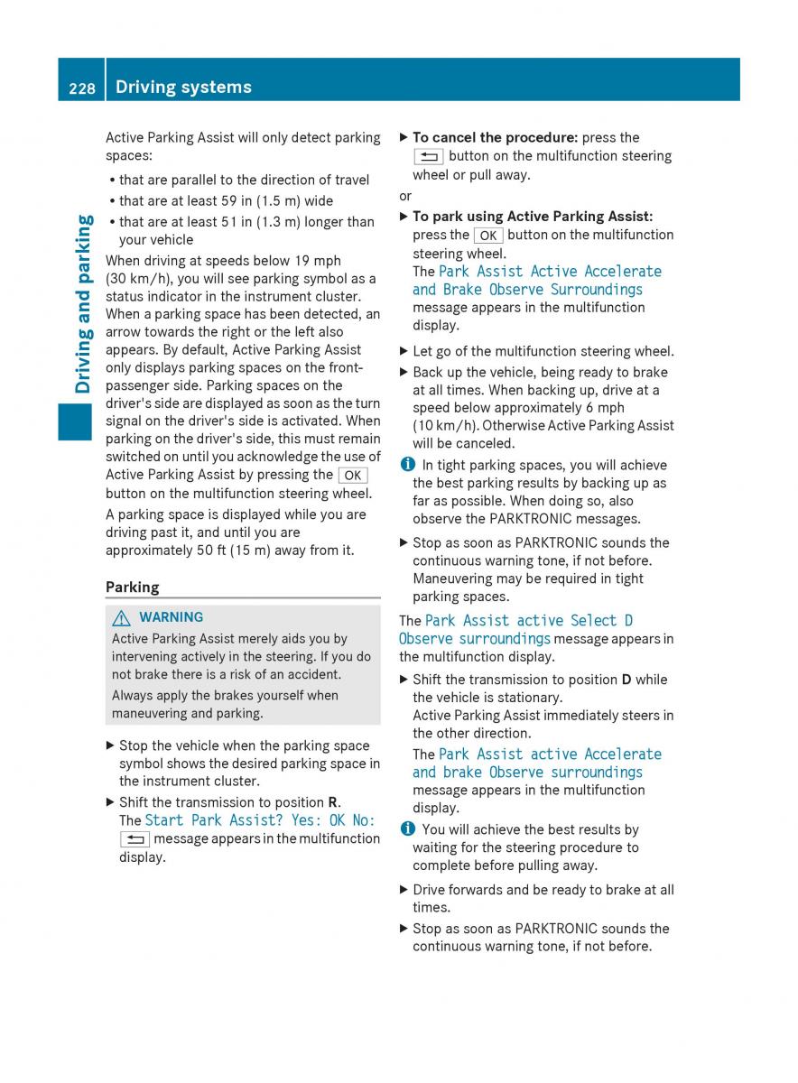 Mercedes Benz GL Class X166 owners manual / page 230