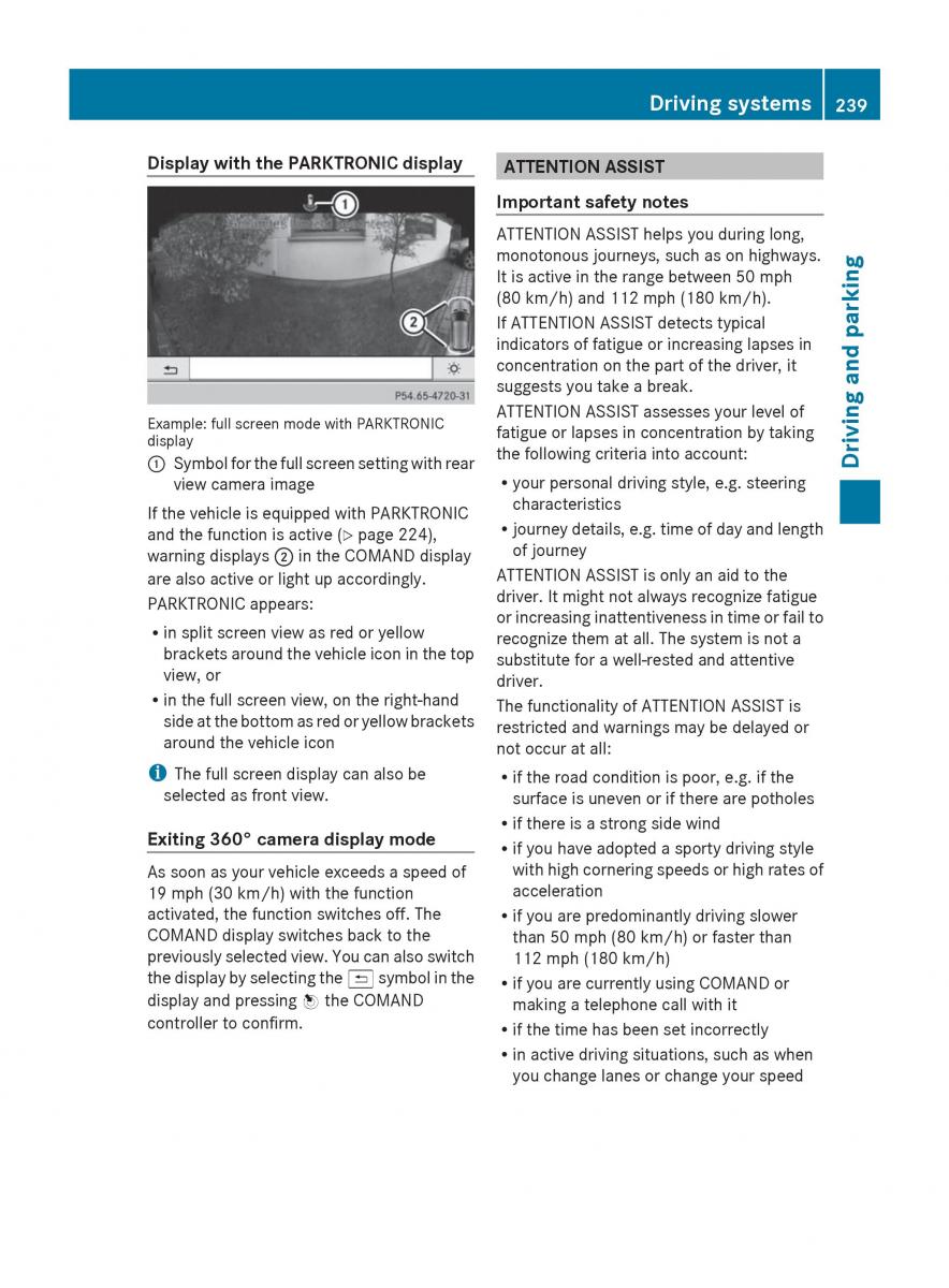 Mercedes Benz GL Class X166 owners manual / page 241