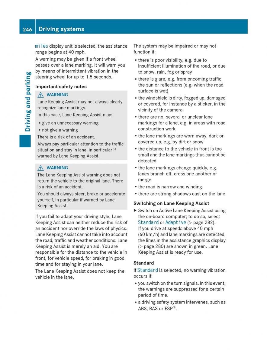 Mercedes Benz GL Class X166 owners manual / page 248