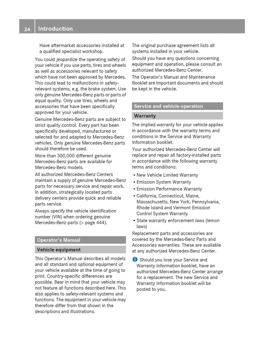 Mercedes Benz GL Class X166 owners manual / page 26