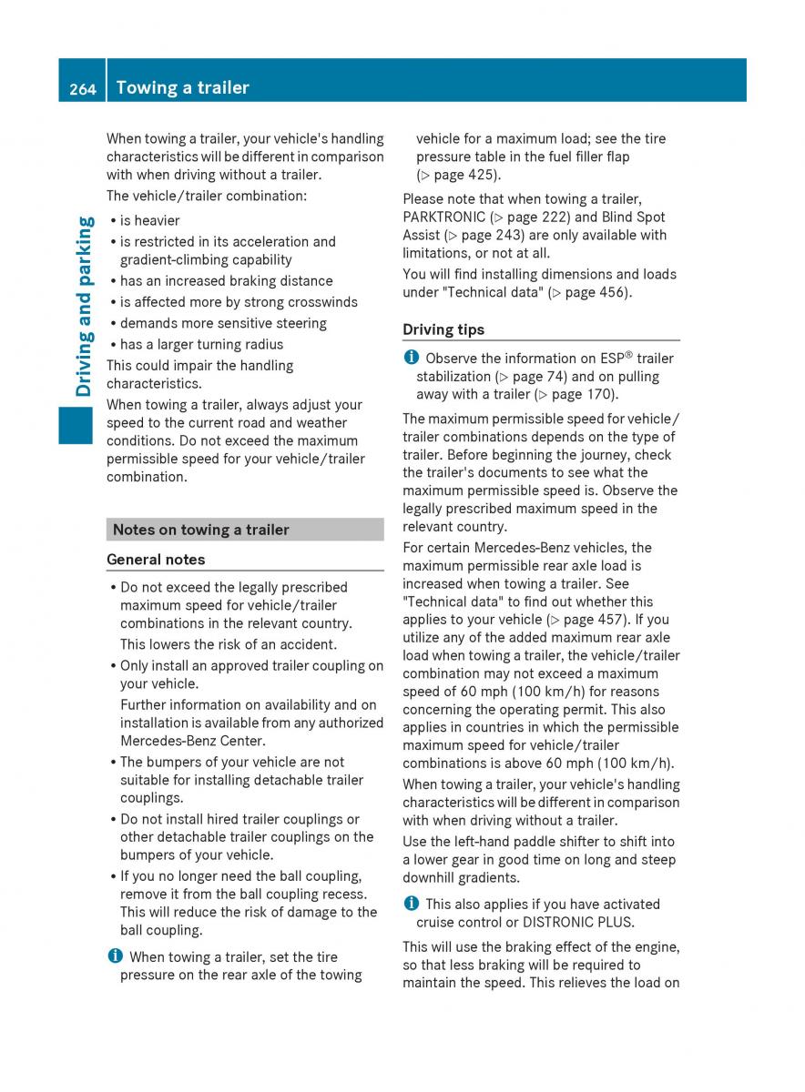 Mercedes Benz GL Class X166 owners manual / page 266