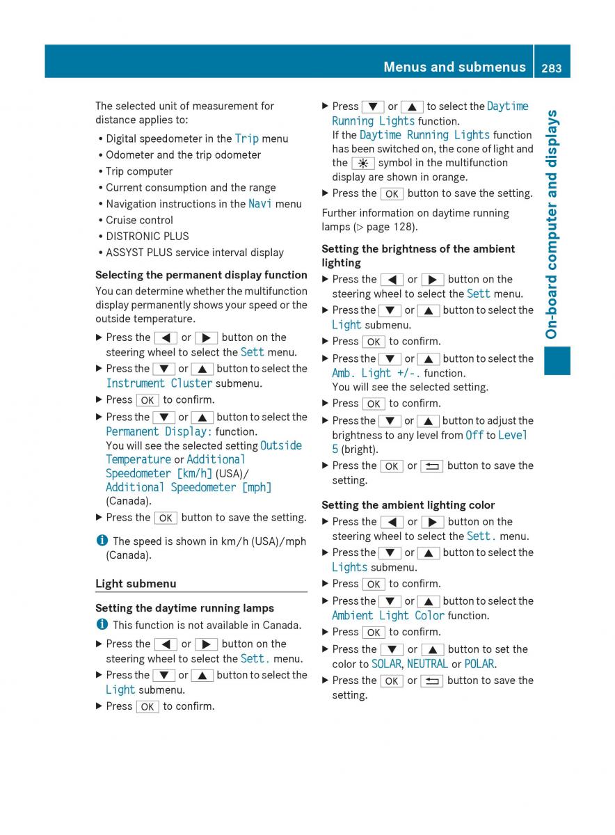 Mercedes Benz GL Class X166 owners manual / page 285