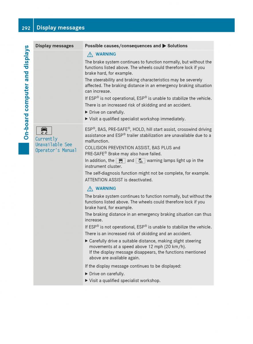 Mercedes Benz GL Class X166 owners manual / page 294