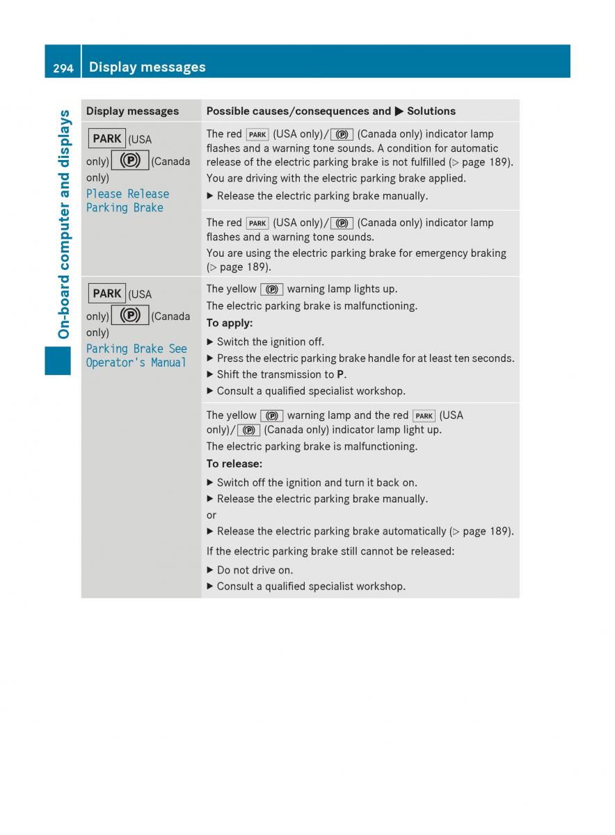 Mercedes Benz GL Class X166 owners manual / page 296