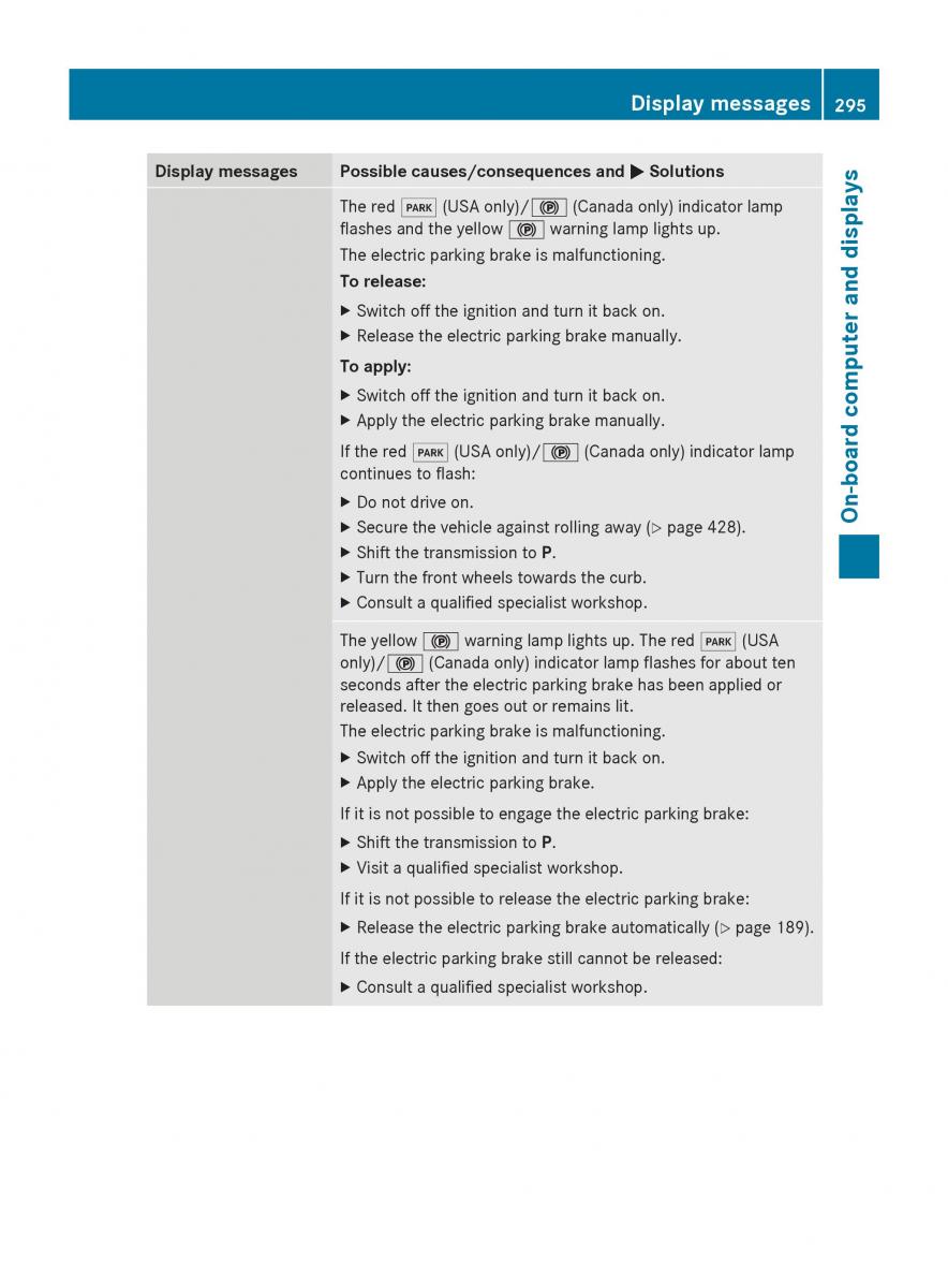 Mercedes Benz GL Class X166 owners manual / page 297