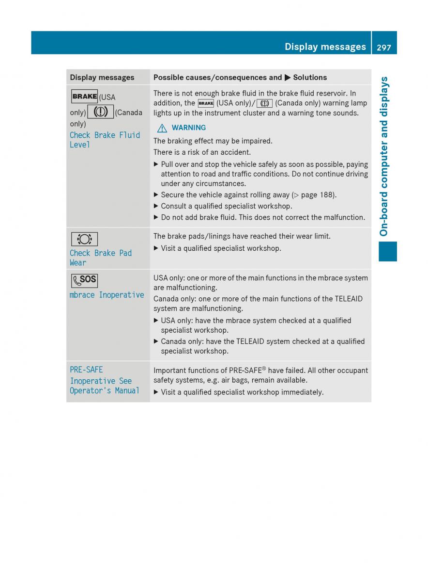 Mercedes Benz GL Class X166 owners manual / page 299