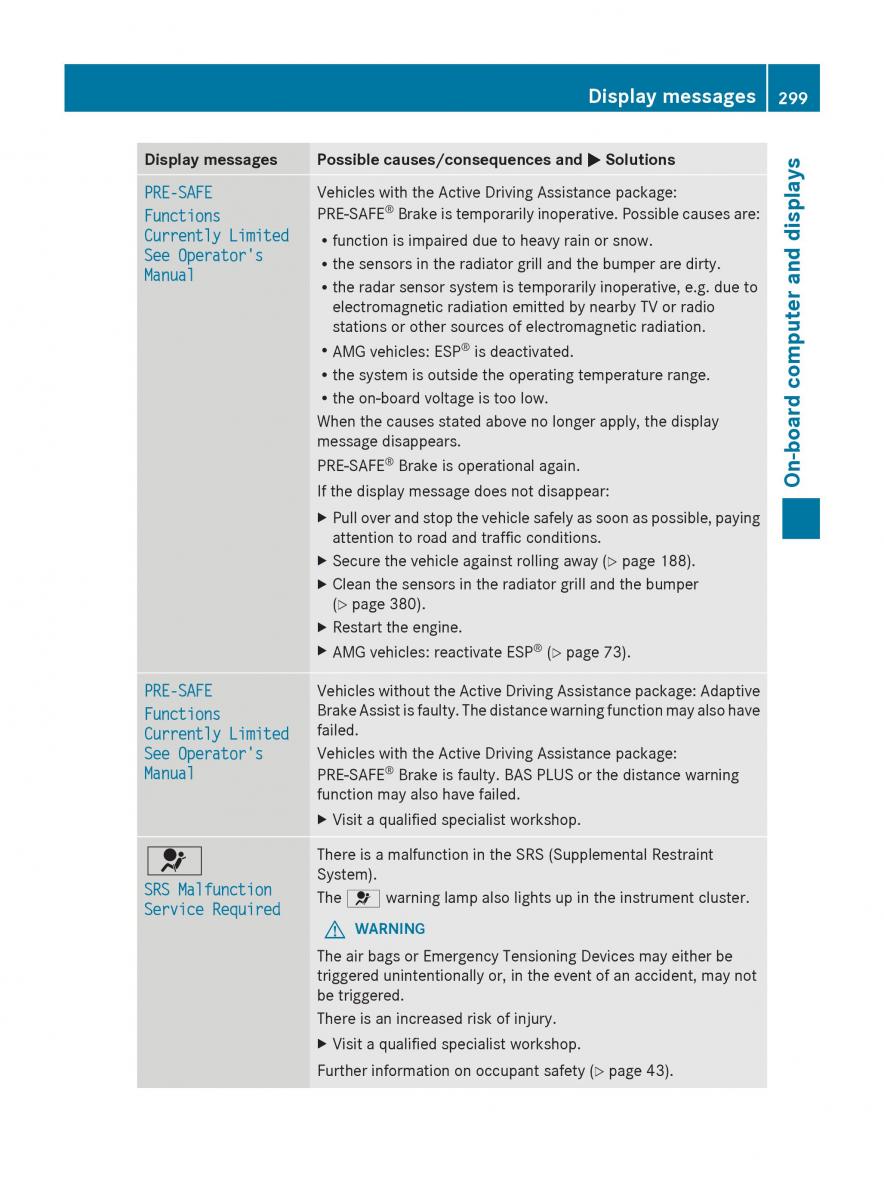 Mercedes Benz GL Class X166 owners manual / page 301