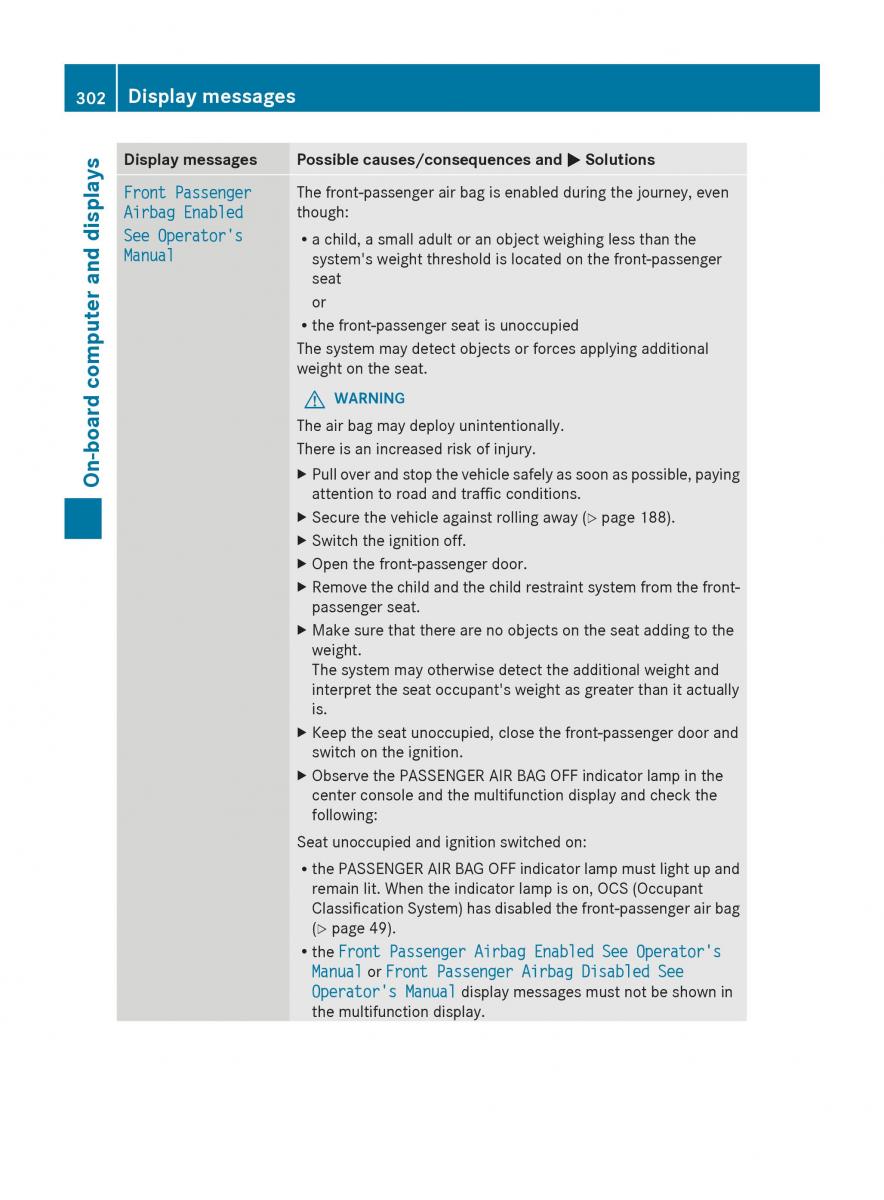 Mercedes Benz GL Class X166 owners manual / page 304