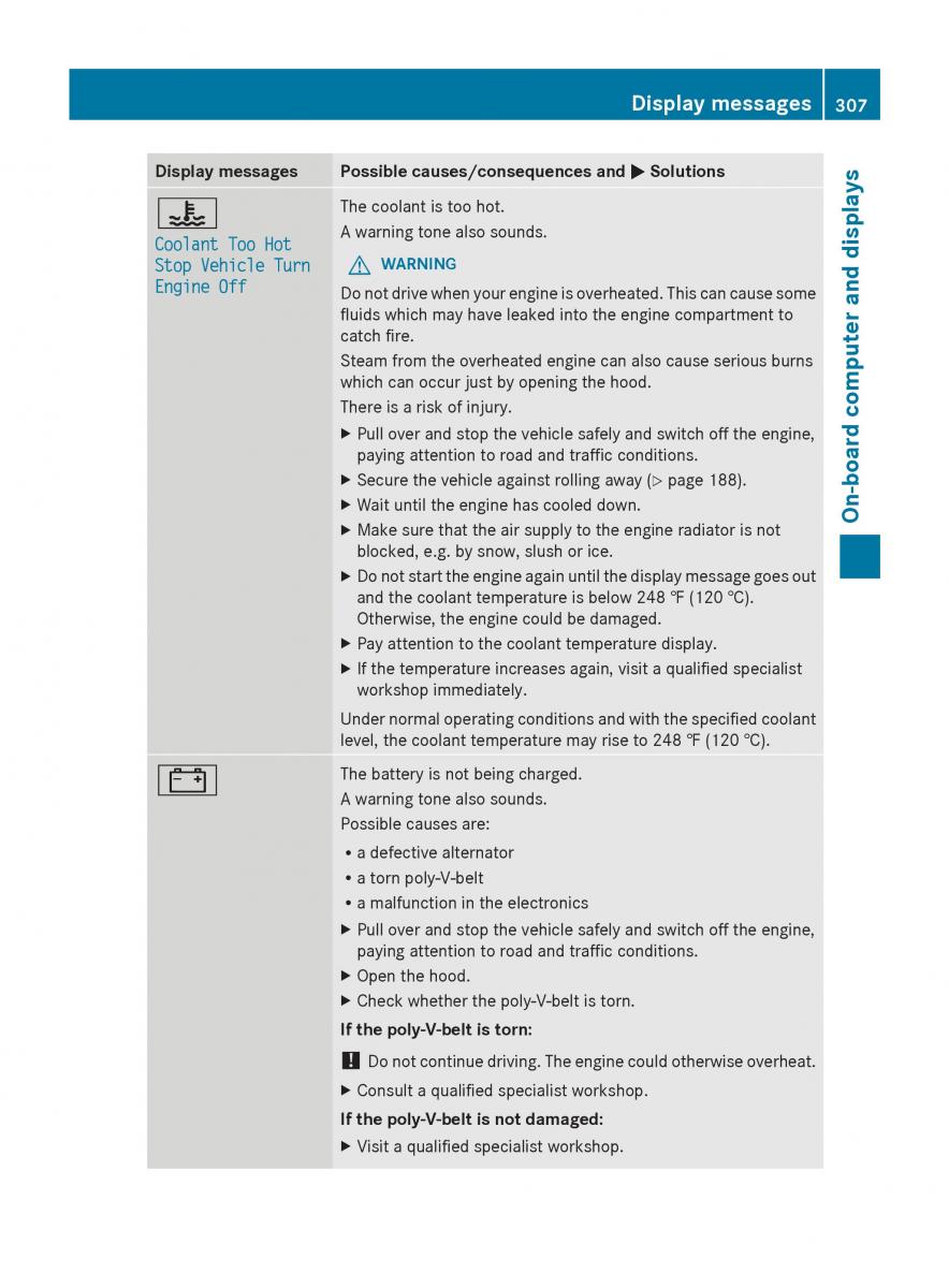 Mercedes Benz GL Class X166 owners manual / page 309