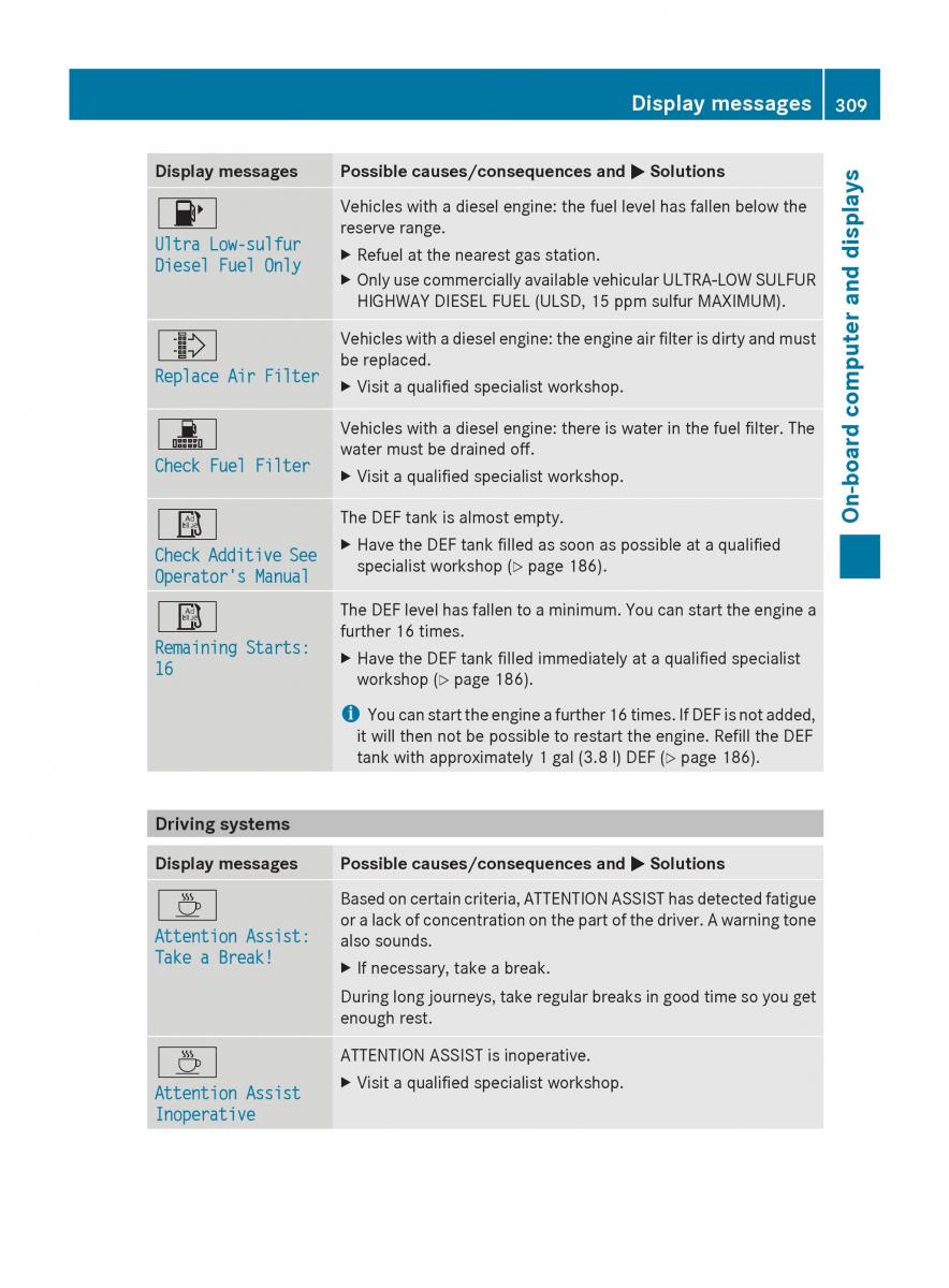 Mercedes Benz GL Class X166 owners manual / page 311