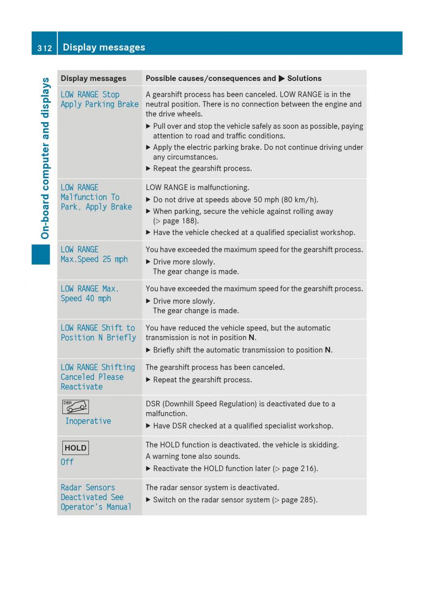 Mercedes Benz GL Class X166 owners manual / page 314