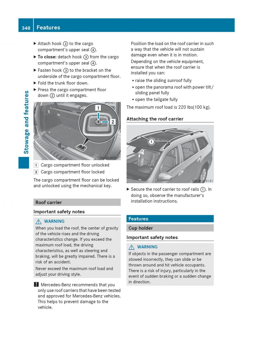 Mercedes Benz GL Class X166 owners manual / page 350