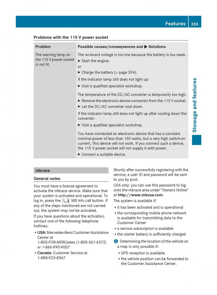 Mercedes Benz GL Class X166 owners manual / page 357