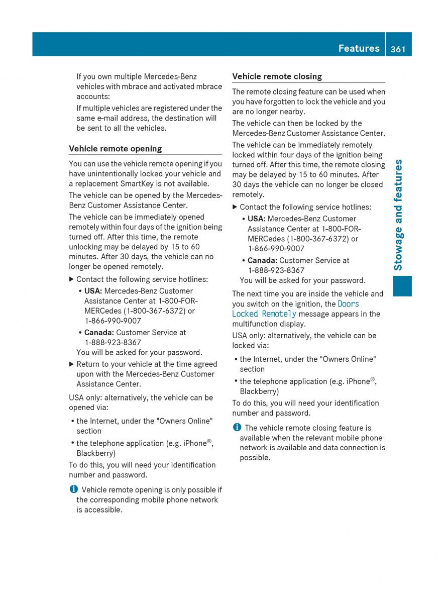 Mercedes Benz GL Class X166 owners manual / page 363