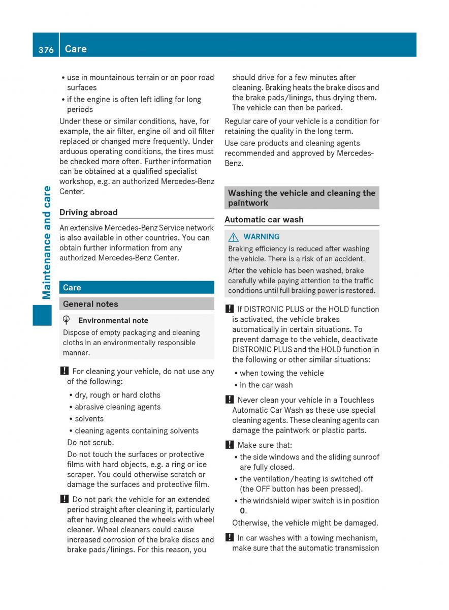 Mercedes Benz GL Class X166 owners manual / page 378