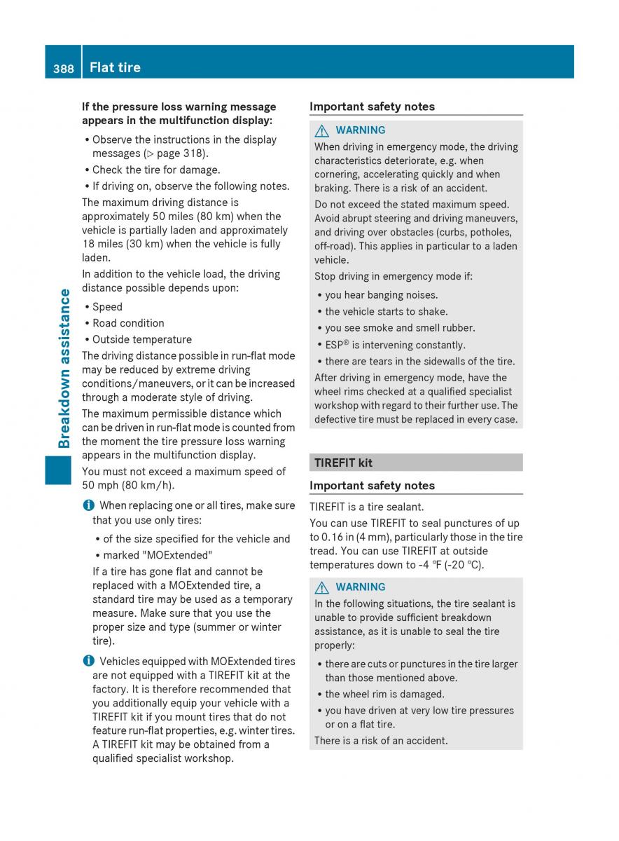 Mercedes Benz GL Class X166 owners manual / page 390