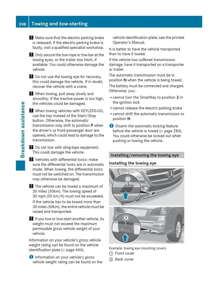 Mercedes Benz GL Class X166 owners manual / page 400