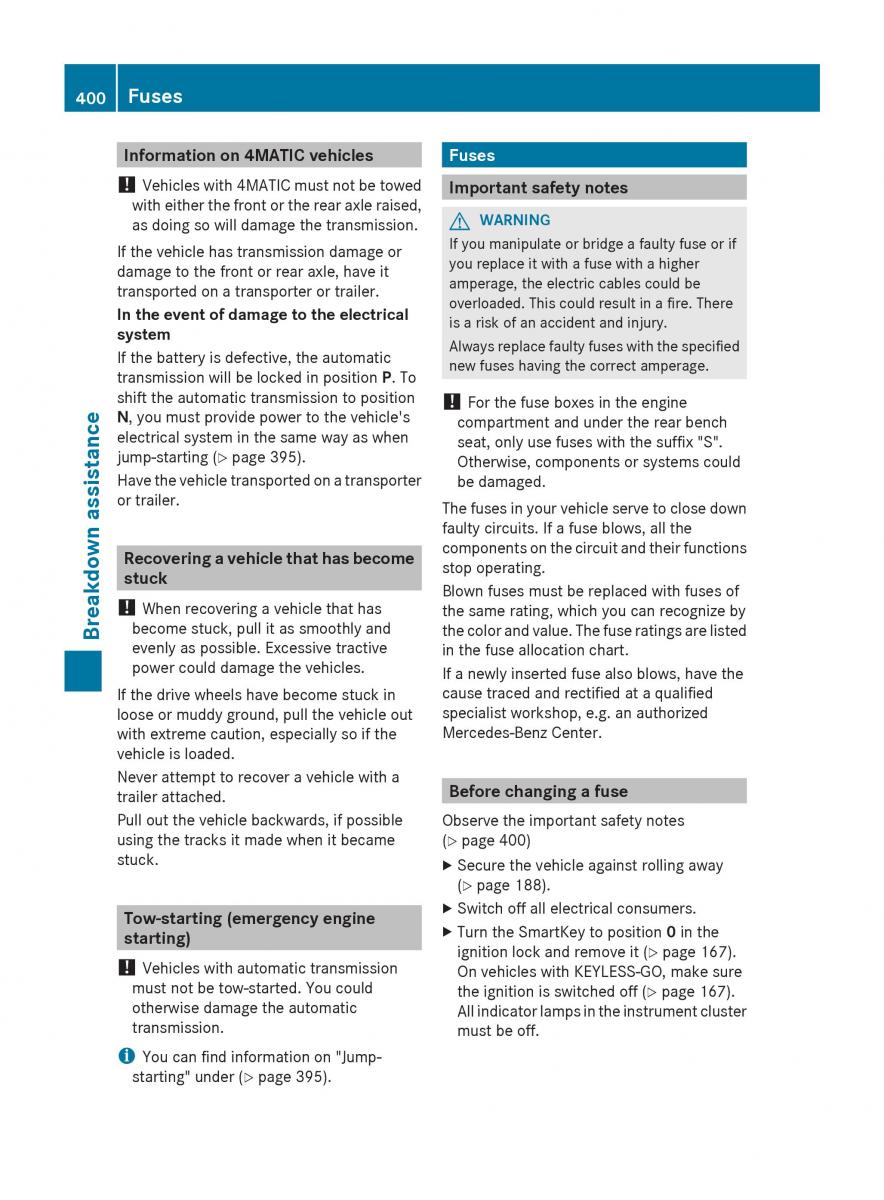 Mercedes Benz GL Class X166 owners manual / page 402