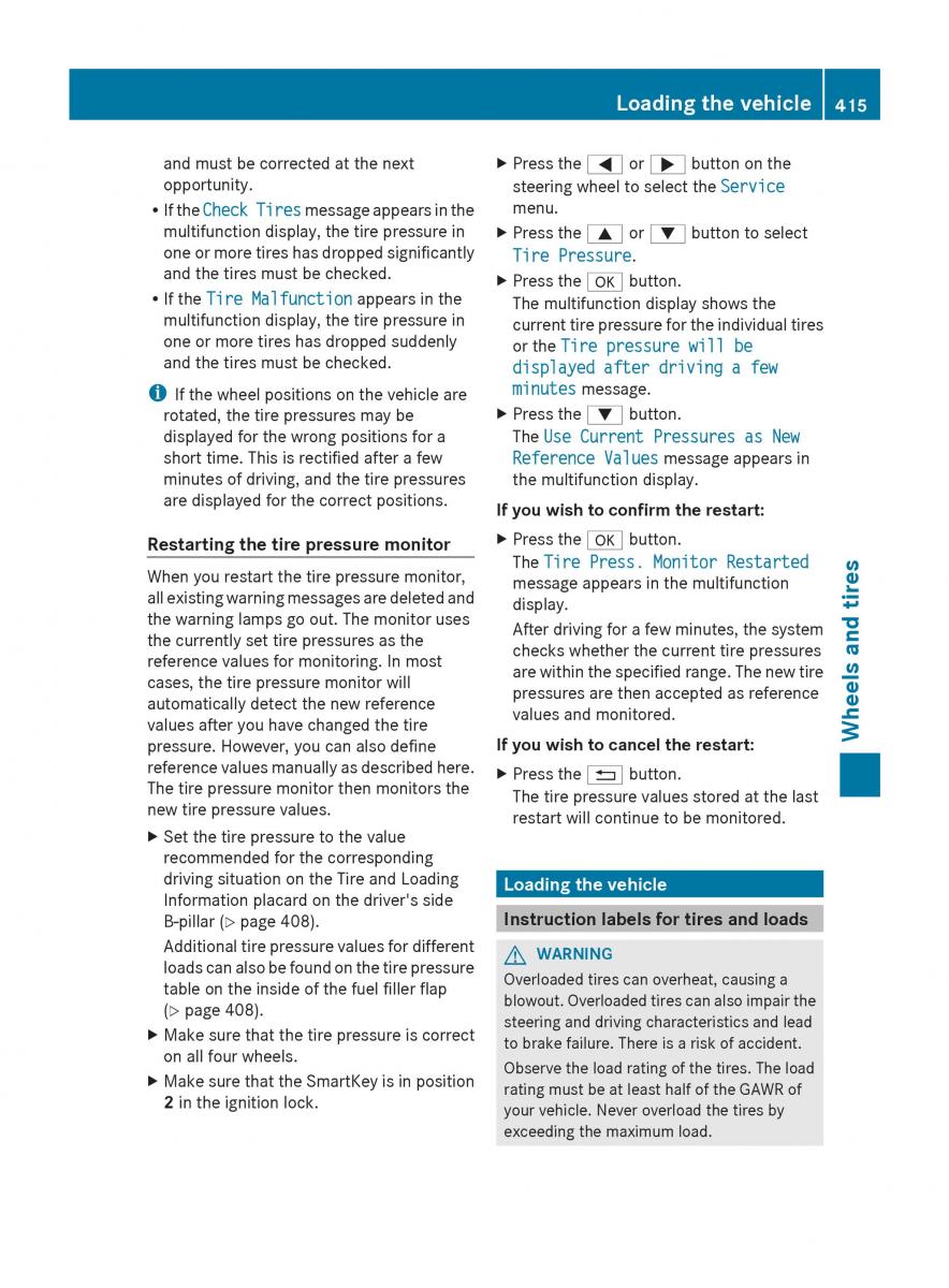 Mercedes Benz GL Class X166 owners manual / page 417