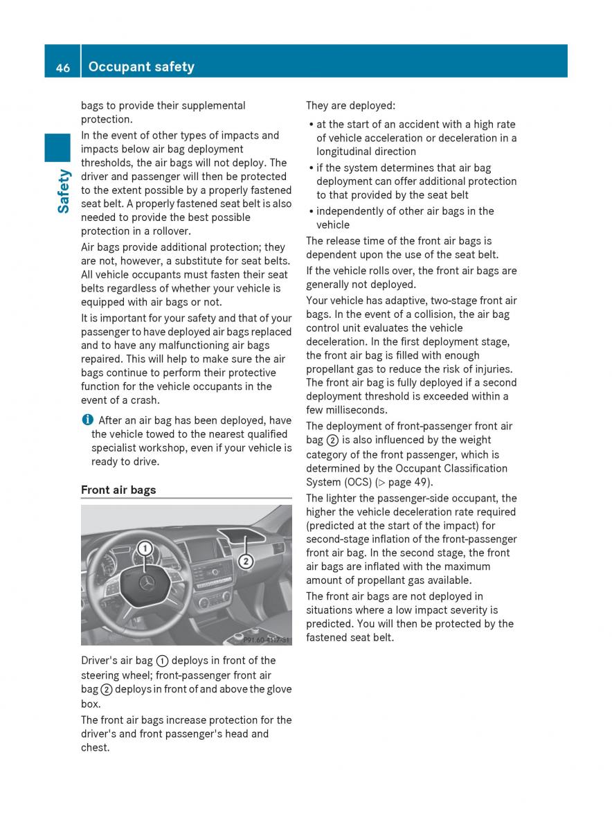 Mercedes Benz GL Class X166 owners manual / page 48