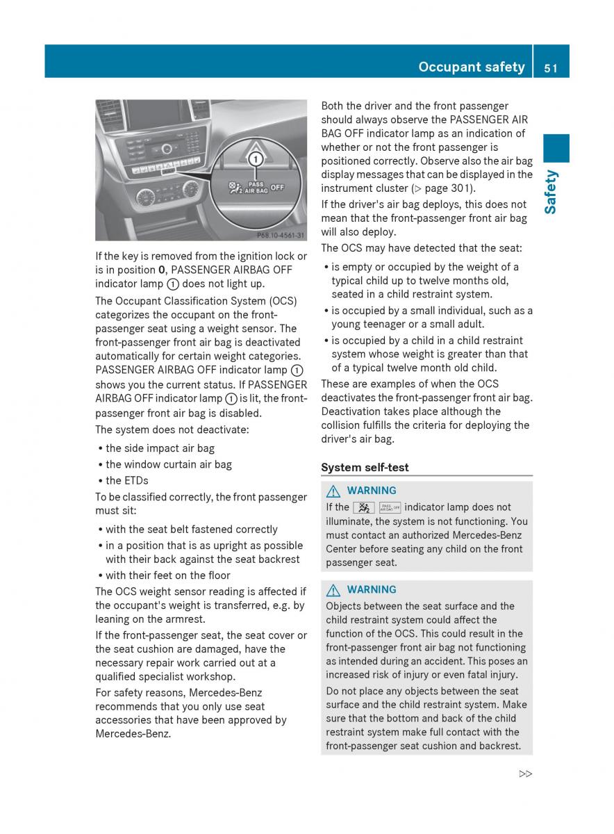 Mercedes Benz GL Class X166 owners manual / page 53