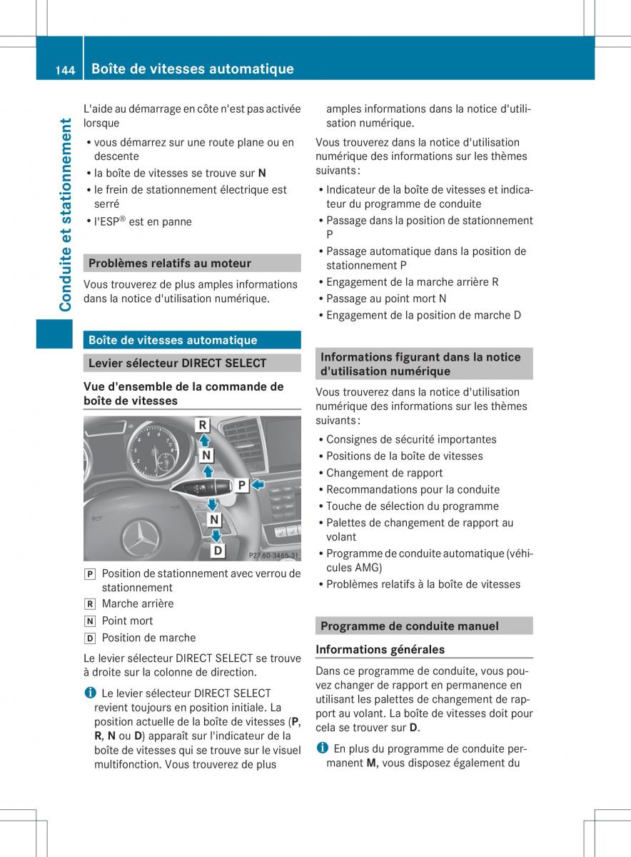 Mercedes Benz GL Class X166 manuel du proprietaire / page 146