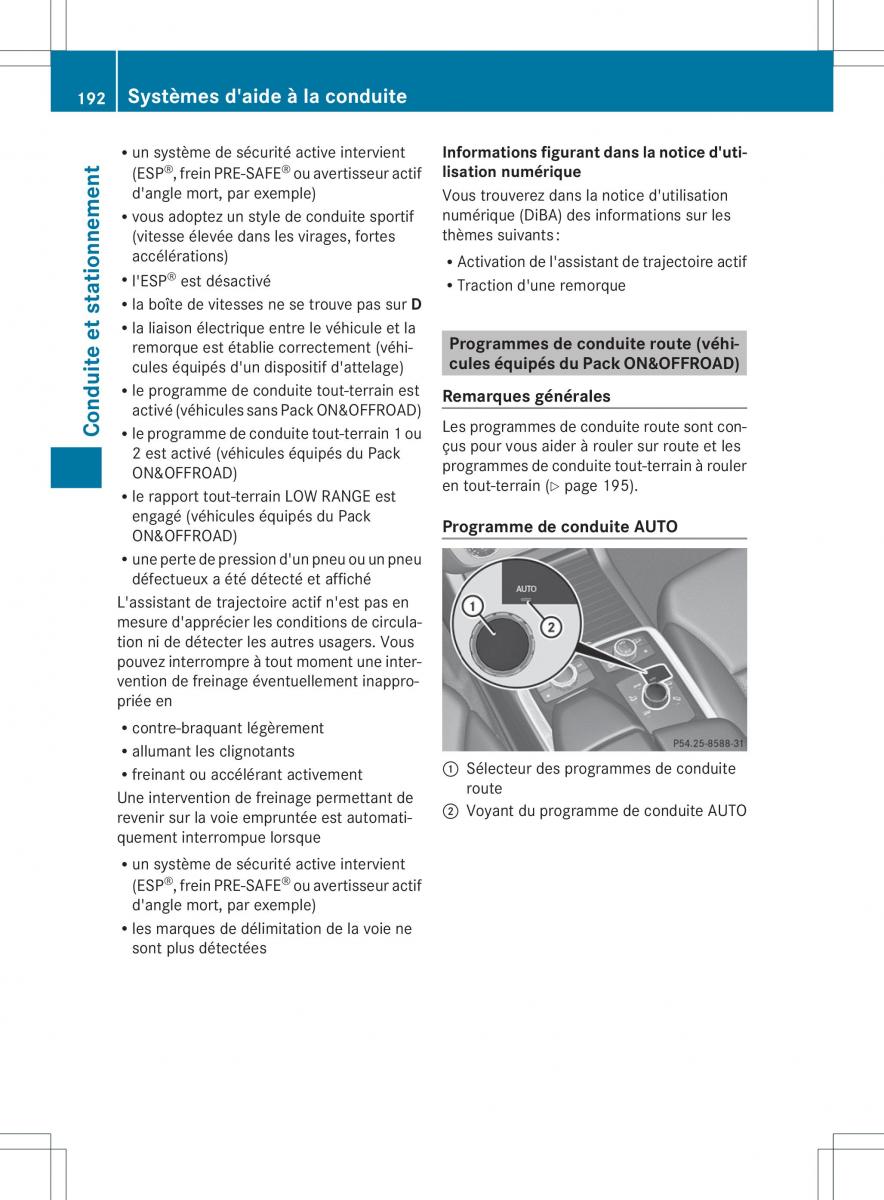 Mercedes Benz GL Class X166 manuel du proprietaire / page 194