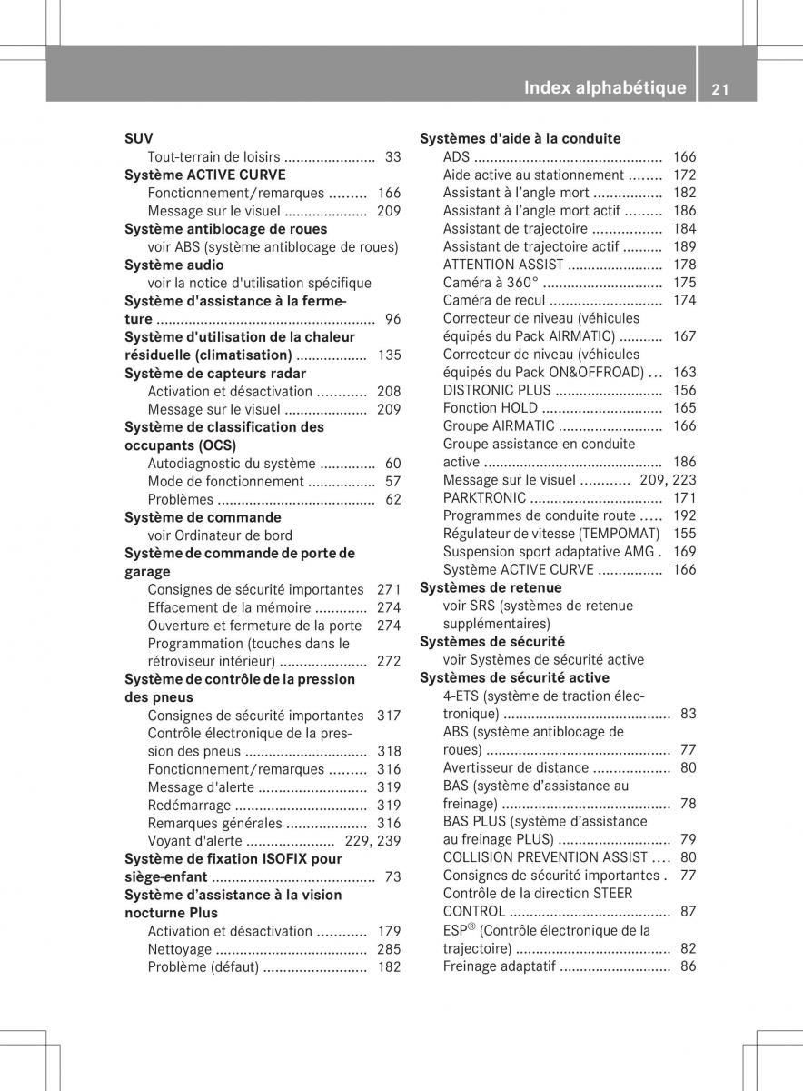 Mercedes Benz GL Class X166 manuel du proprietaire / page 23